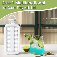 Foldable ice tray with lid top view