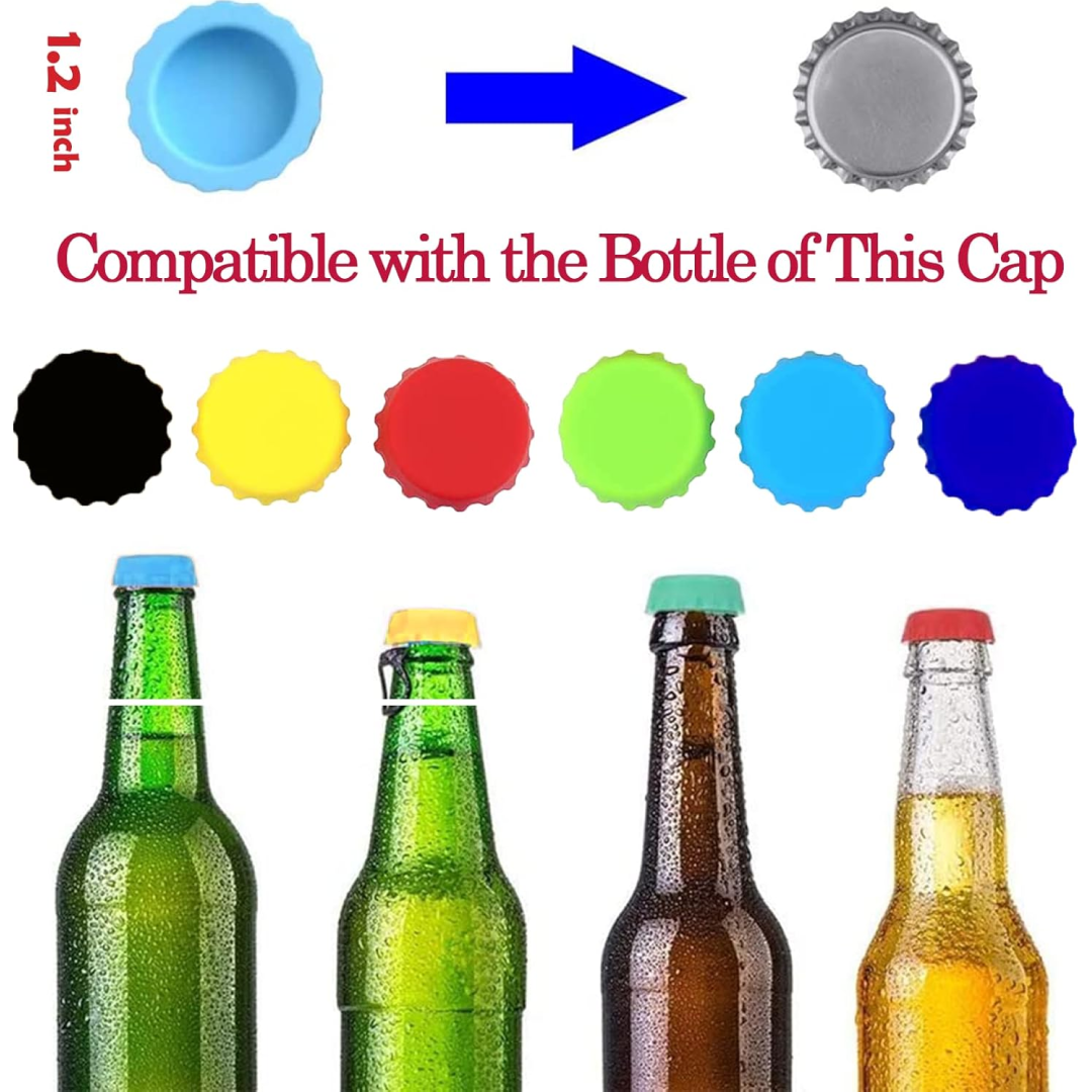 Display of six beer saver caps