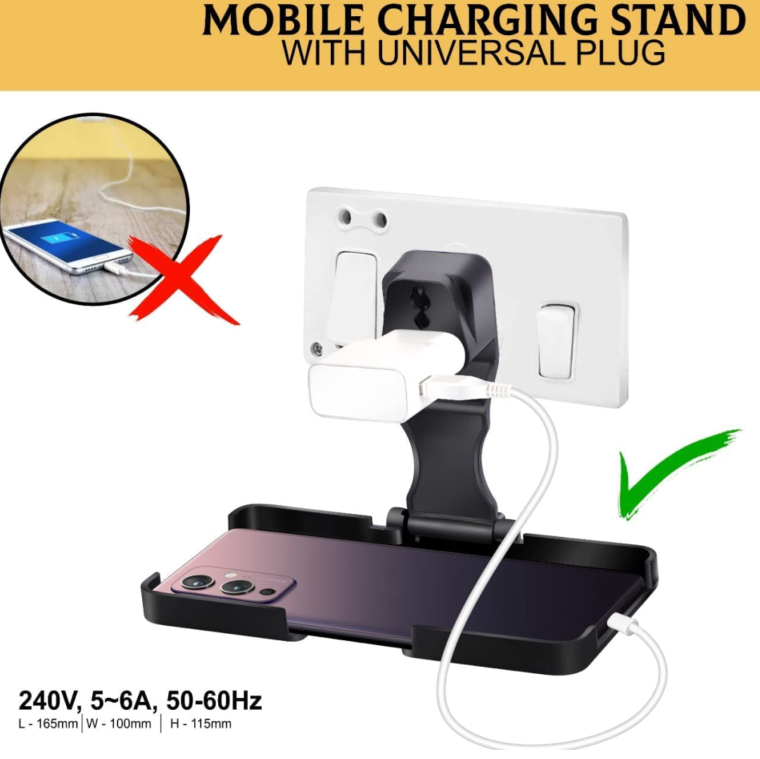 Front view of PHOBIA black multi-purpose wall holder stand