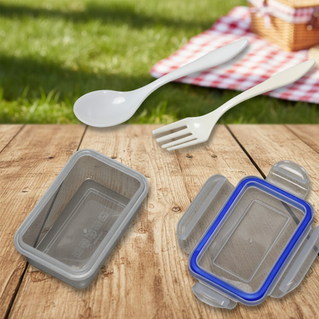 Air Tight 4-Side Lock Lunch Box with Small Container - BPA Free
