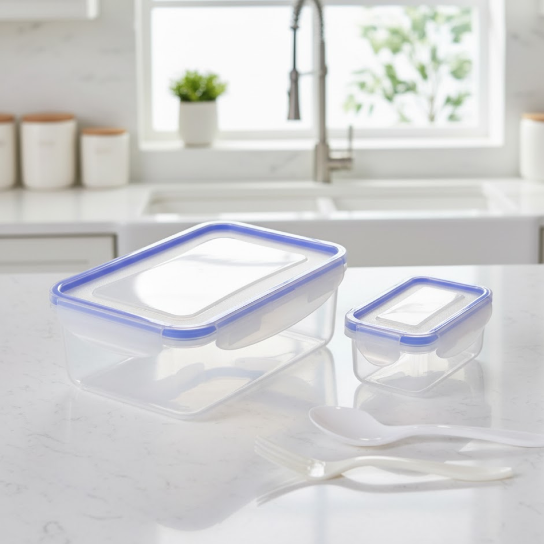 Lunch box parts and locks for sealing food securely