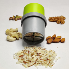 Closeup of dry fruit slicing blade