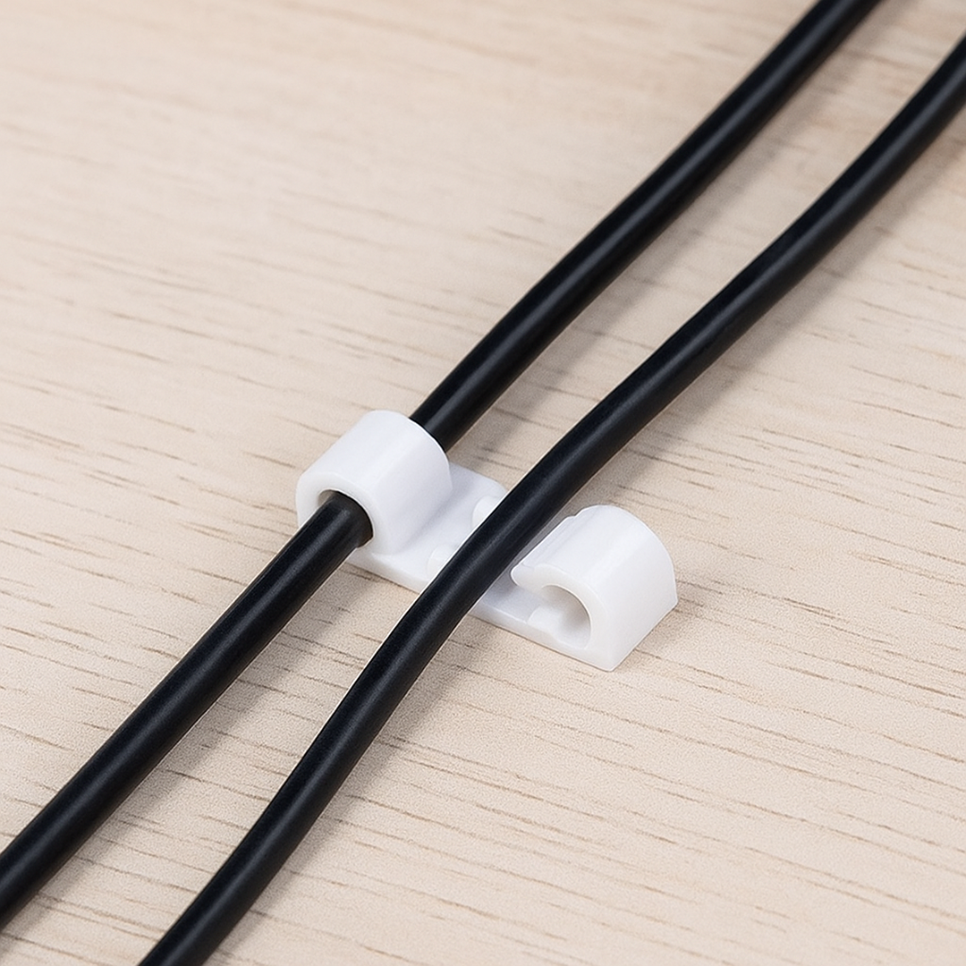Cable clips holding power cords