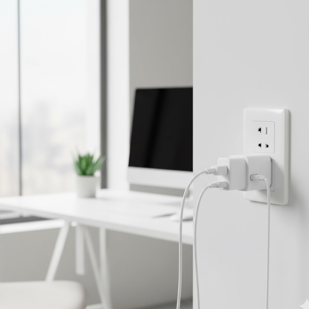 Tetherix multi-plug socket bottom with labels