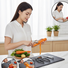 Using the peeler for slicing vegetables