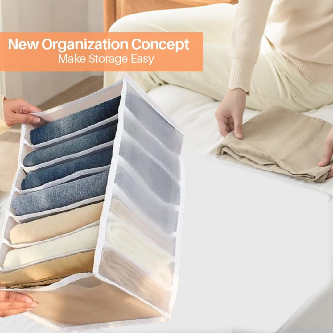 Organivo 7 grid organizer folded flat for compact storage