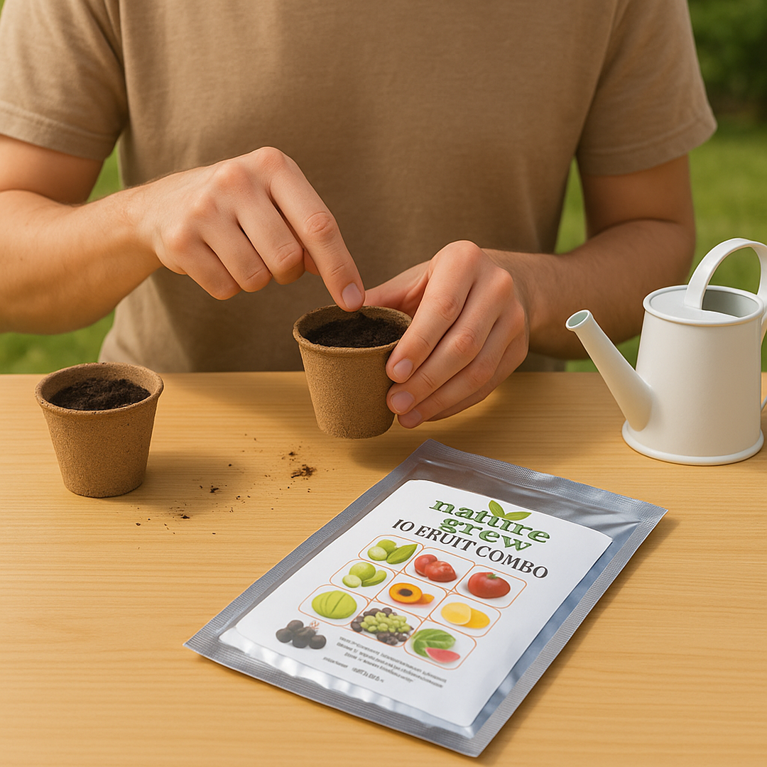 Assorted fruit seeds ready for planting