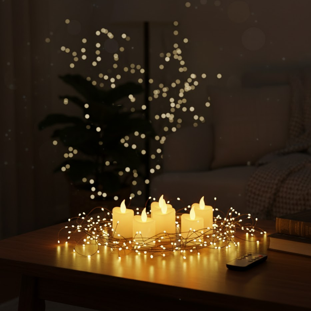 Warm Flickering LED Candle Light Effect