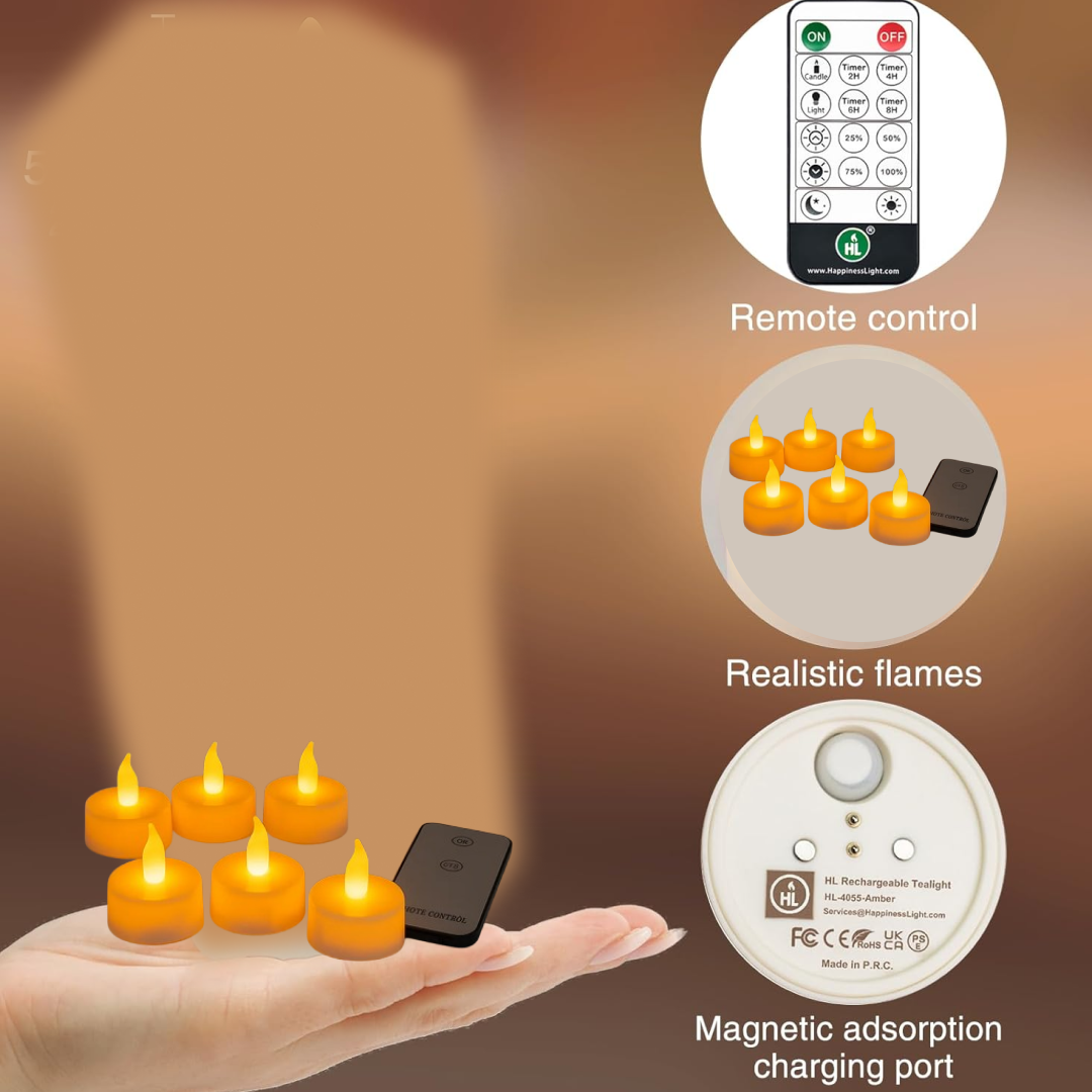 Battery Operated LED Tealight Candle Closeup