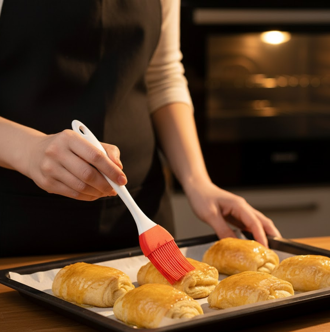 Silicone spatula efficiently scraping cake batter from a mixing bowl