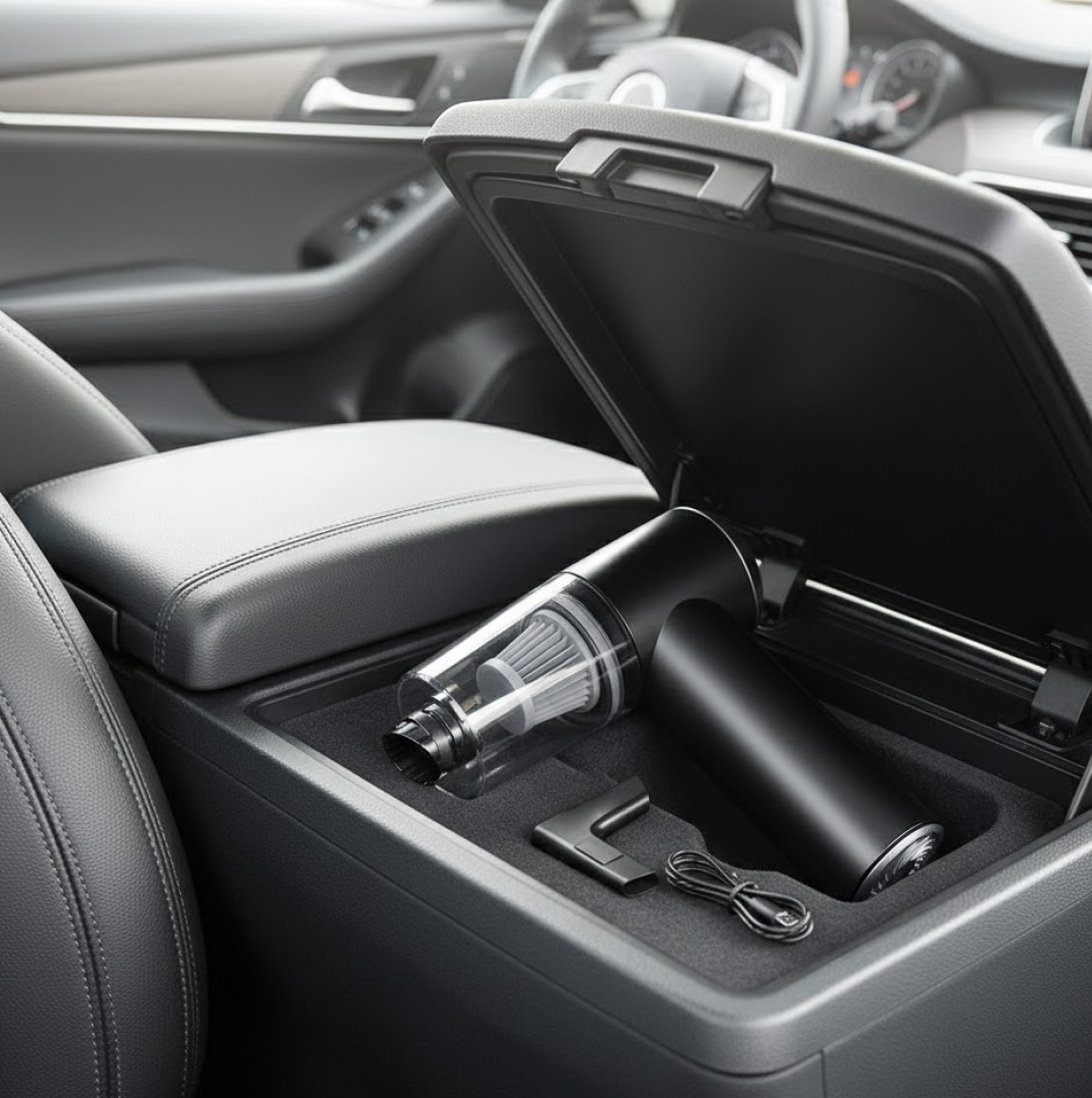 Wireless vacuum with USB charging cable and accessories
