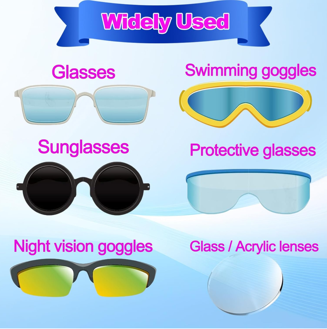 Close-up view of eyeglass cleaner features & design.