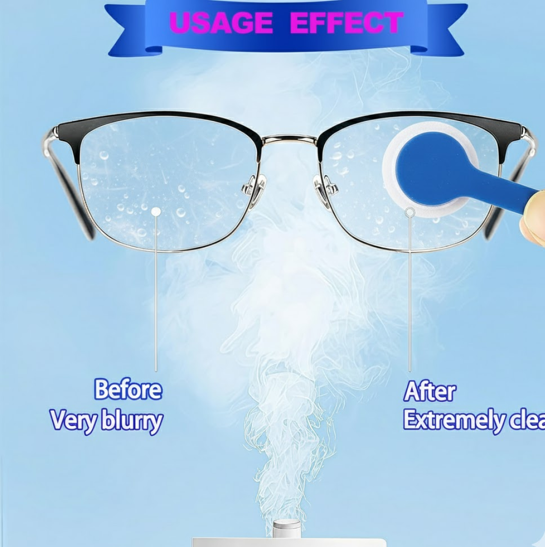Detailed diagram of eyeglass cleaner components.