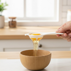 Egg yolk separator product front view.