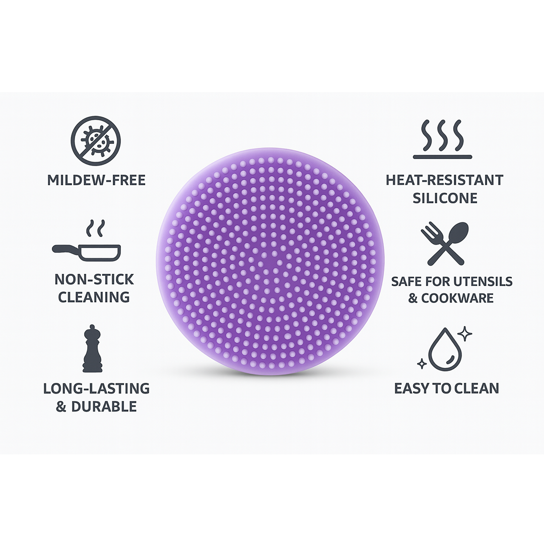 Silicone scrubber cleaning glassware without scratching