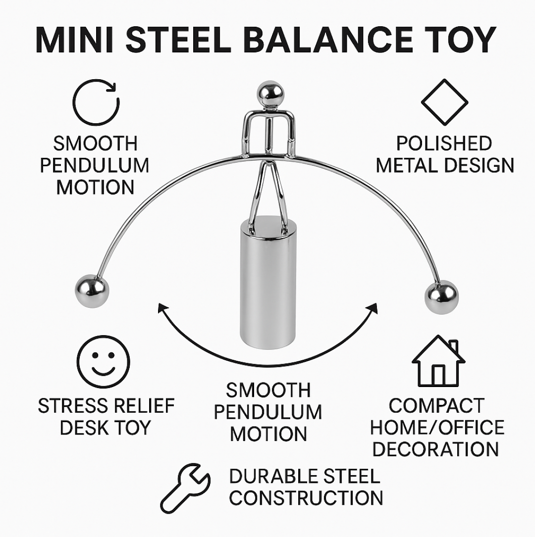 Side view of metal balance toy