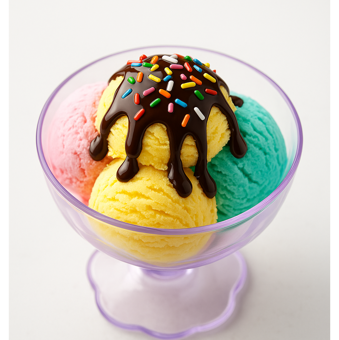 Colorful plastic dessert bowls for parties