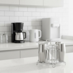 Side angle of stainless steel glass stand