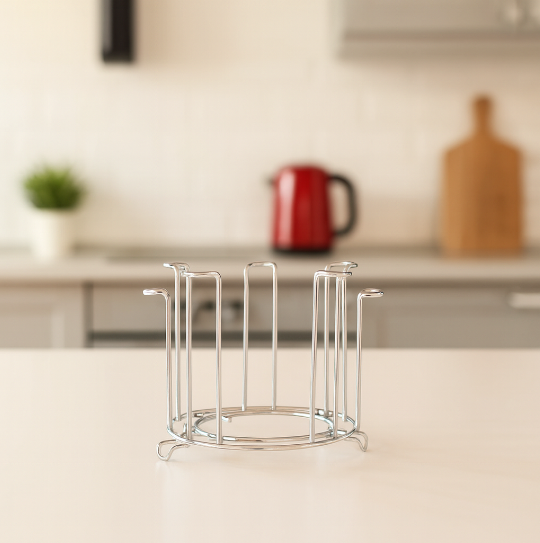 Top view of SS Round Glass Stand