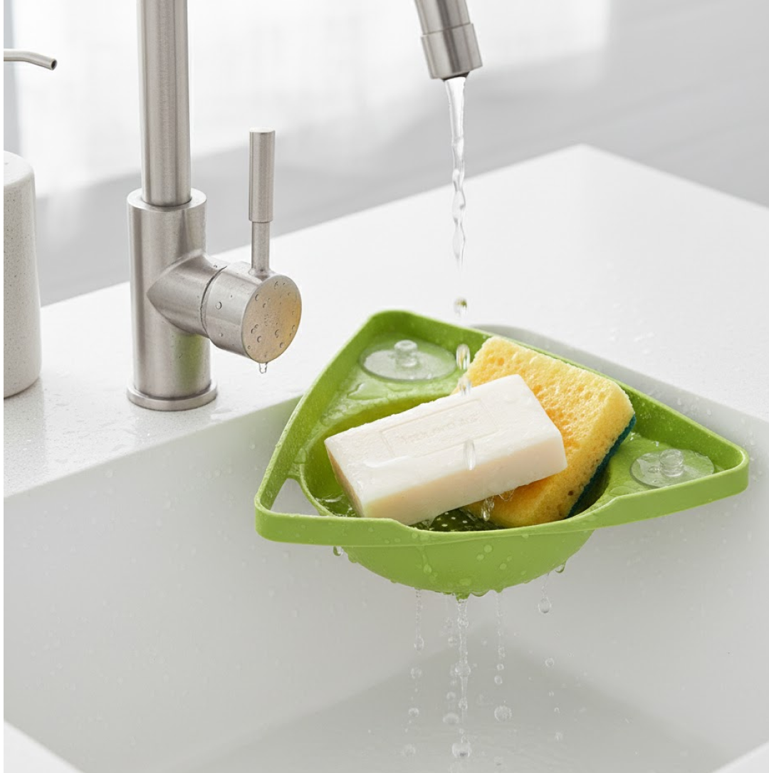 Plastic material corner strainer for kitchen