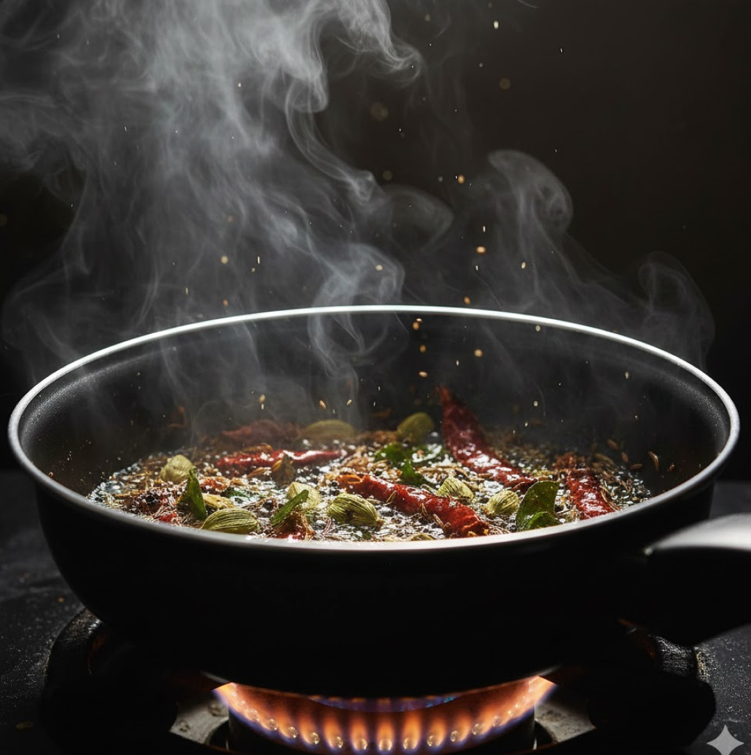 Non-stick pan surface close-up