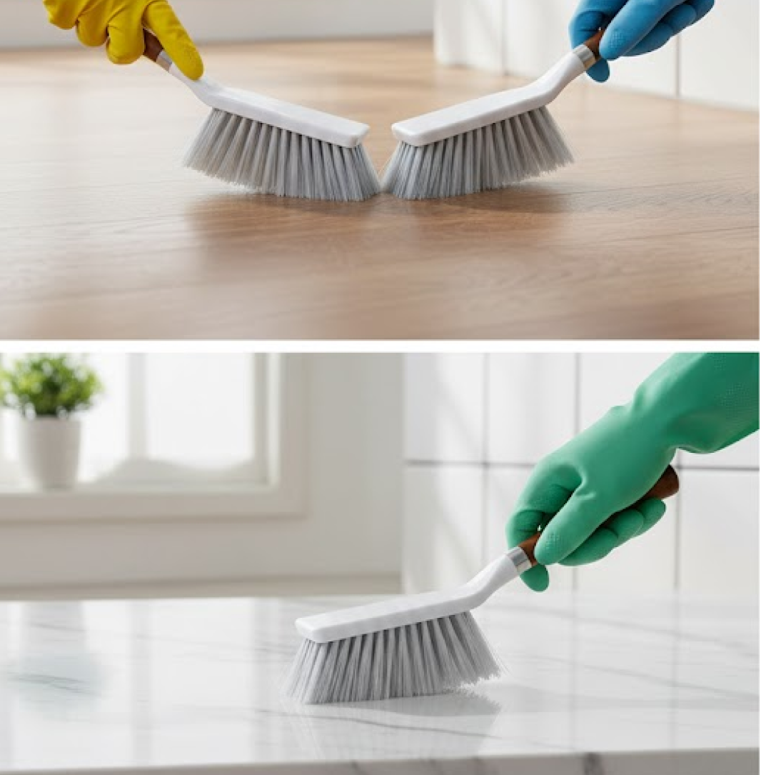 Cleaning brush usage examples for household