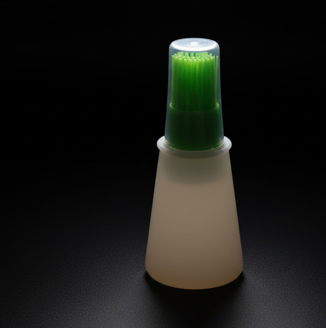 Silicone oil bottle product packaging and branding