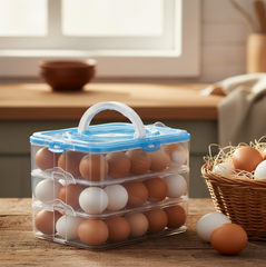 3-layer refrigerator egg storage box in use