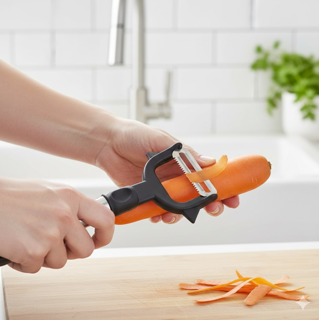 2-in-1 double julienne and vegetable peeler
