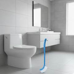 Ergonomic hockey stick shape toilet brush