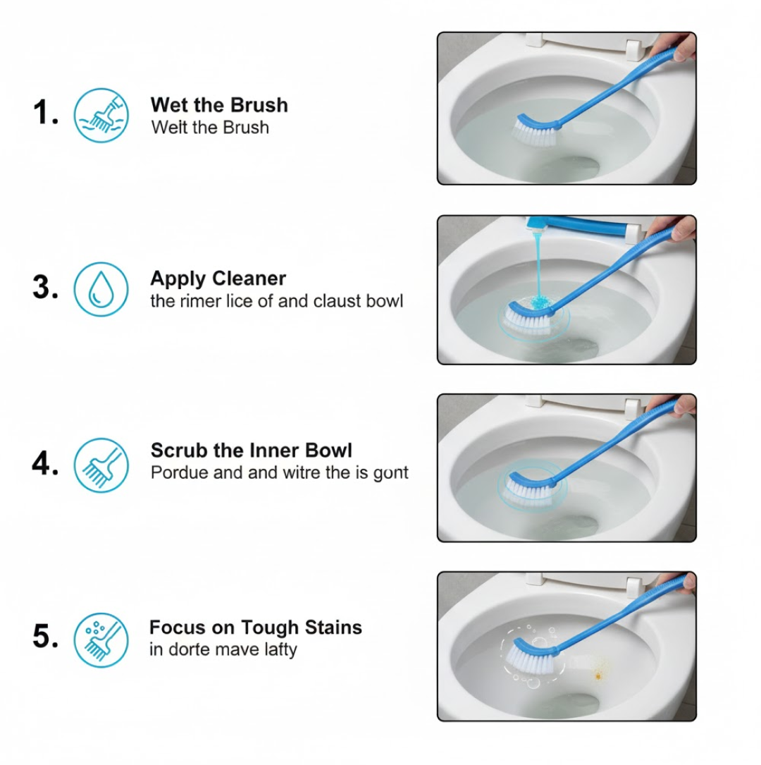 Lightweight plastic toilet brush