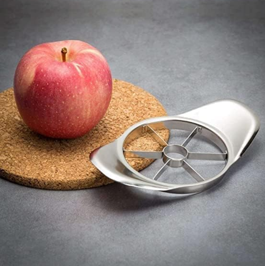 Stainless steel apple cutter top view