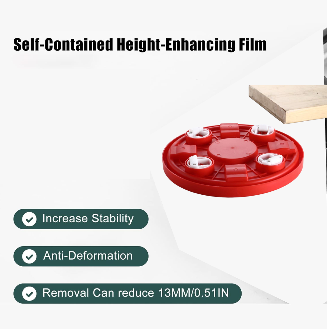 Top view of red plastic gas cylinder trolley stand