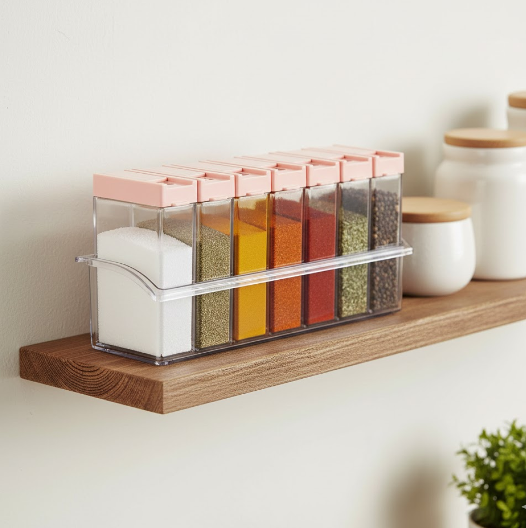 Additional views of plastic spice jars