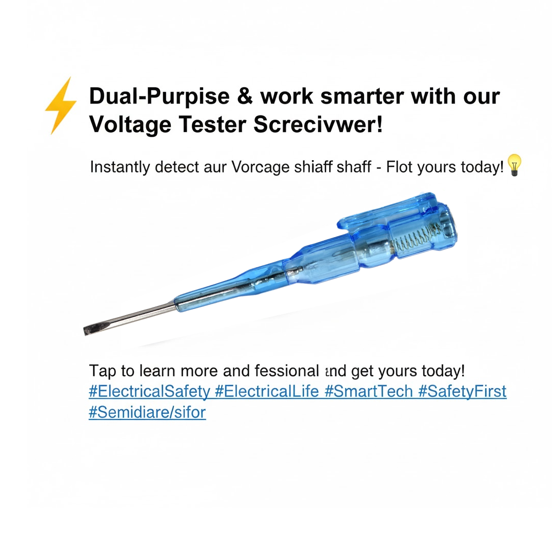 Voltage tester screwdriver close-up showing indicator light.