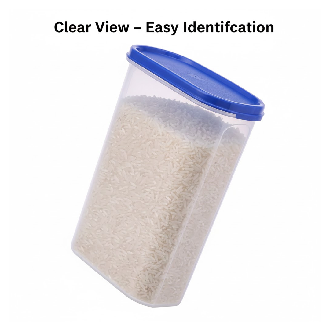 Close-up of airtight seal on transparent food storage container