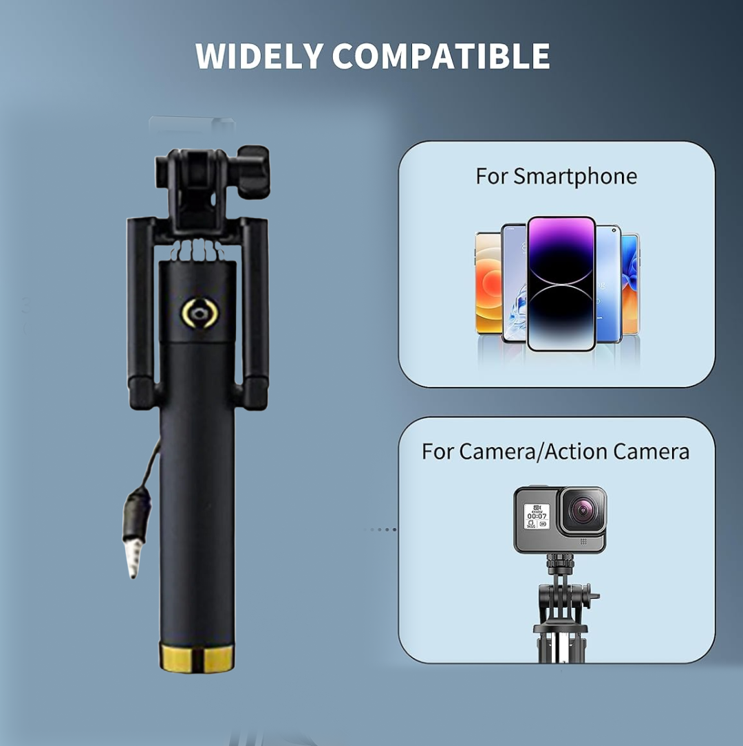 Diagram showing selfie stick aux wire connection