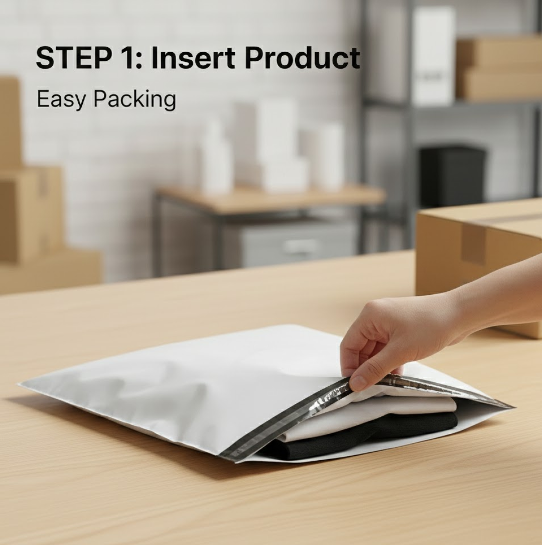 Illustration showing tamper evidence on courier bags