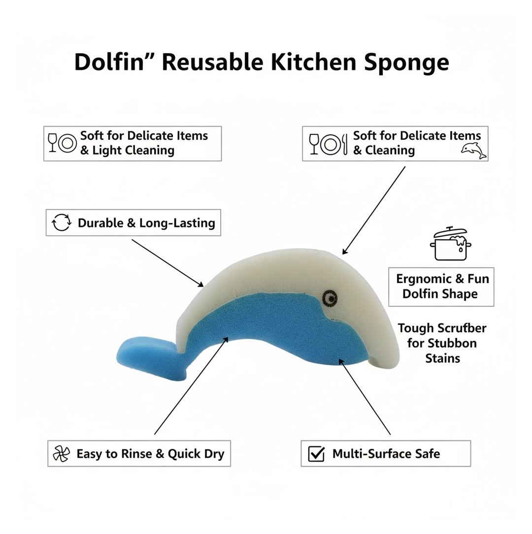 Close-up of Dolfin kitchen sponge texture