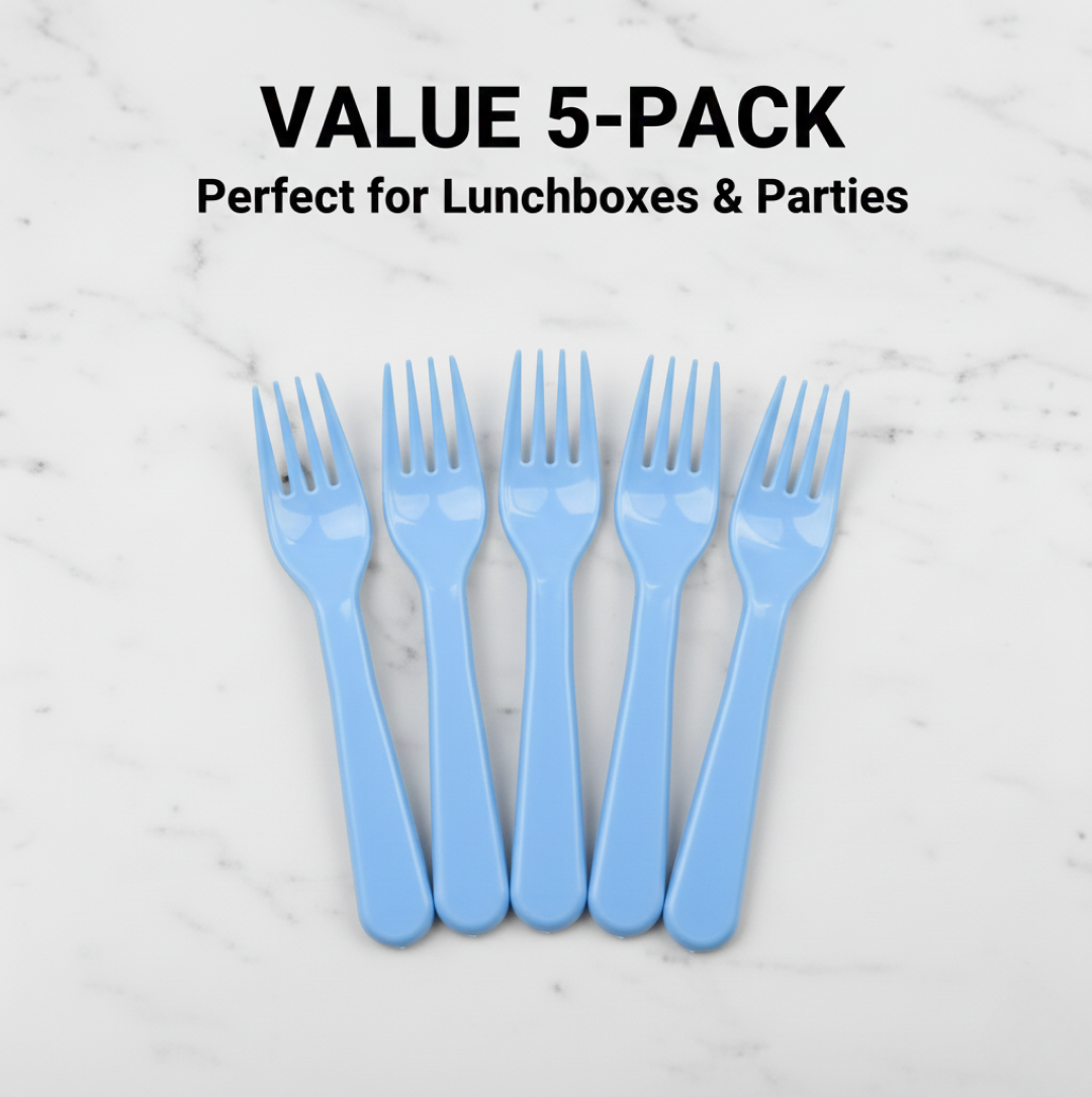 Unlabeled image of plastic forks product.
