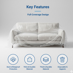 Home Thick Disposable Dust Proof Plastic Furniture Covers (1 Pc / Big)