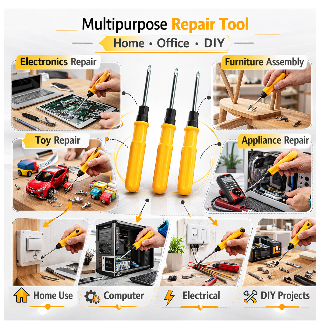 Ergonomic handle of the 2-in-1 screwdriver tool
