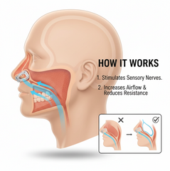 Close-up of silicone anti-snore nose clip
