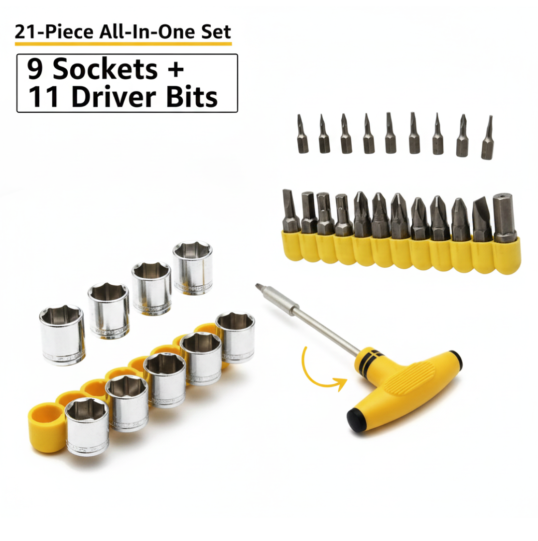Variety of socket sizes organized