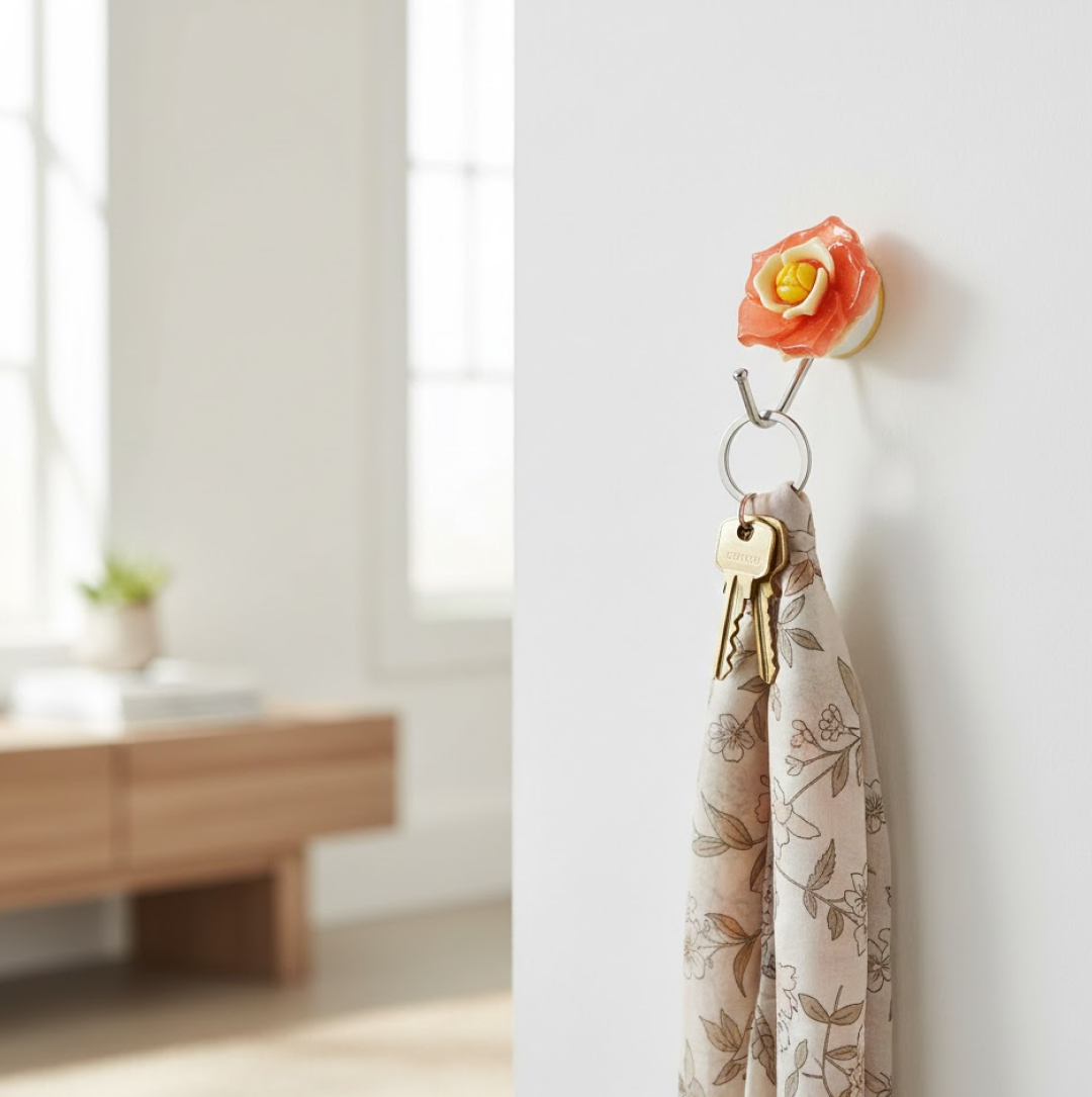 Multipurpose Self Adhesive Wall Hook â€“ Load Capacity Up to 1 Kg (Mix Design / 1 Pc)