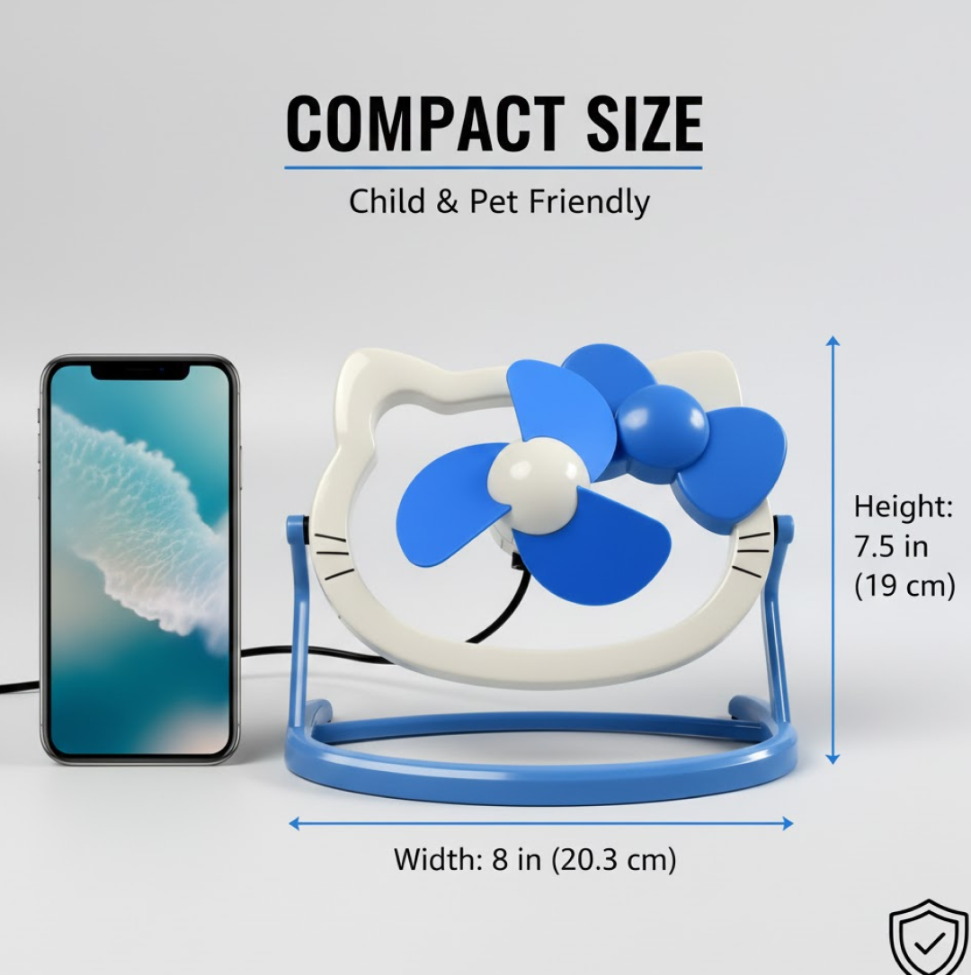 USB Mini Fan front view bright color