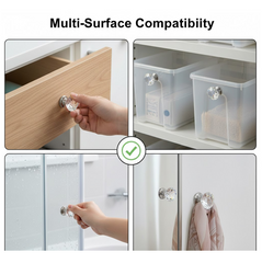 Back adhesive side of cabinet knob