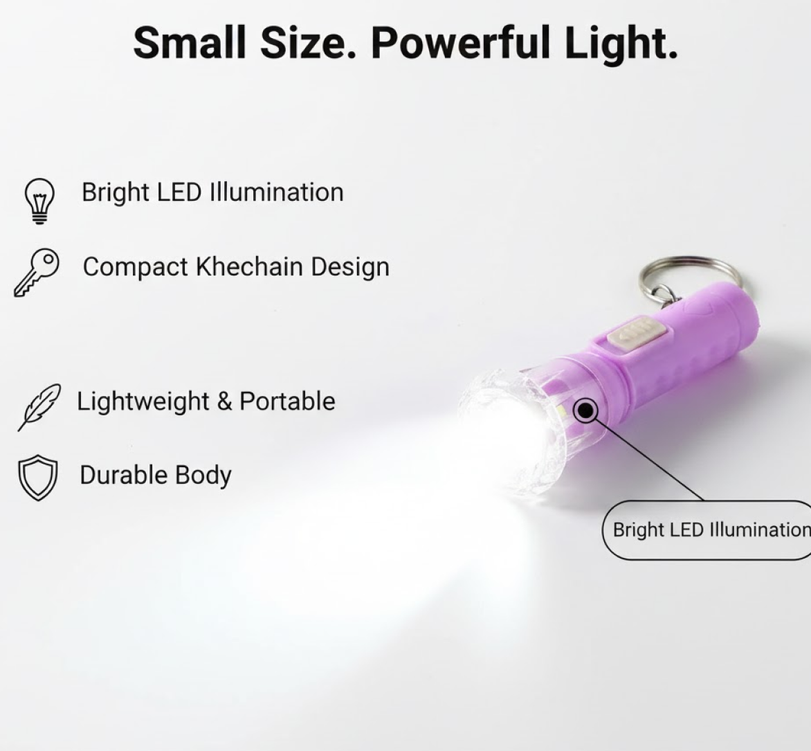 Mini LED Flashlight Keychain Torch illustration 1