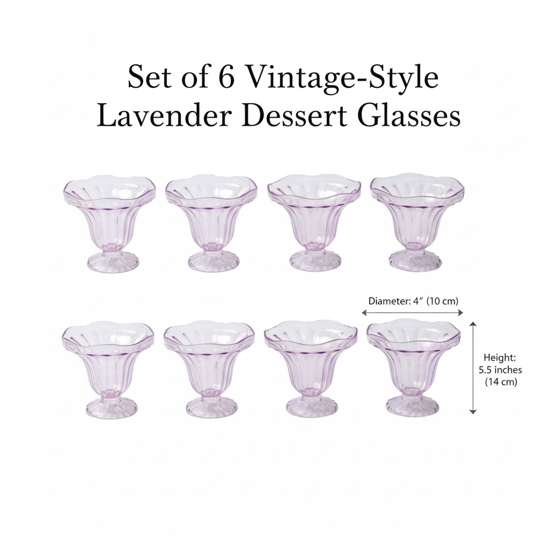 Crystal Plastic Ice-Cream Bowl Set â€“ Serving Bowls (6 Pc)