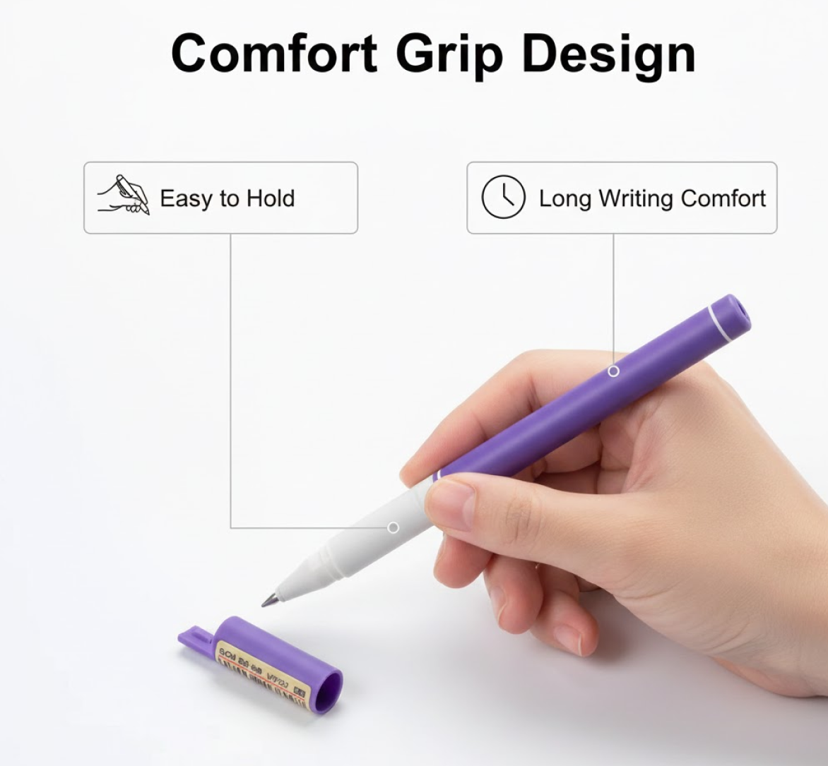 Black gel pen packaging front view